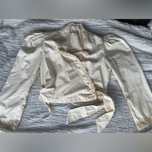 Handmade Cottagecore top, coquette, Anna Mae, ivory